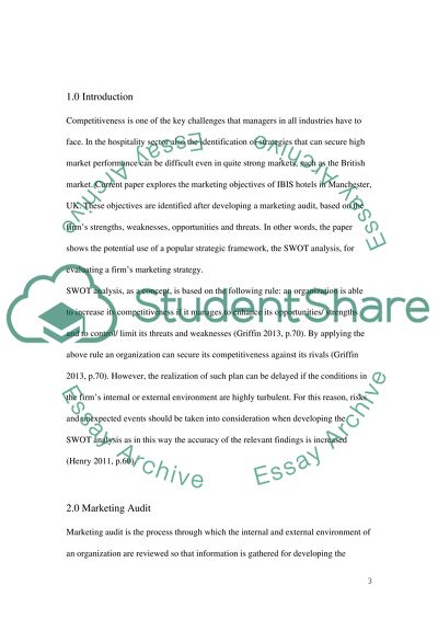 Marketing Audit of Hotel Ibis In Manchester
