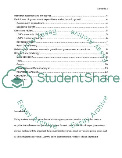 Effect of Government Expenditure on Economic Growth of the USA