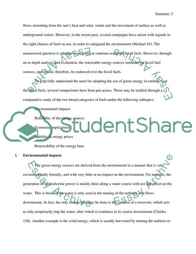 The Need to Adopt Green Energy