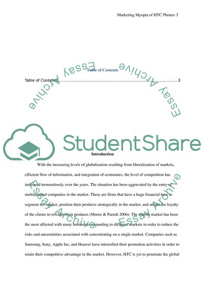 Marketing Myopia of HTC Phones