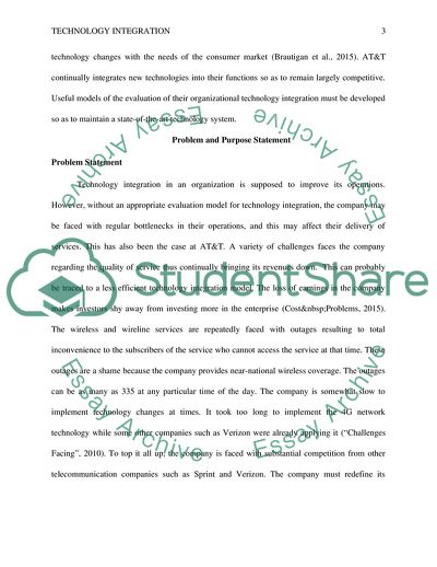 Organizational Technology Integration Evaluation Model - AT&T, Inc