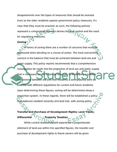 A Case Examination of Policy for Natural Resource Management