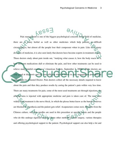 Psychological Concerns in Medicine