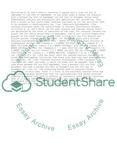 Project Scheduling under Limited Resources