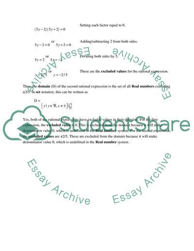 Domains of Rational Expressions