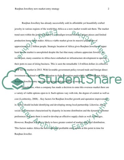 Runjhun Jewellery: New-Market Entry Strategy