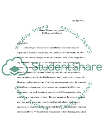 Human Resource Pay Systems