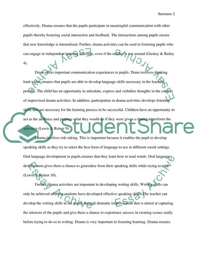 Drama in Developing Student Learning