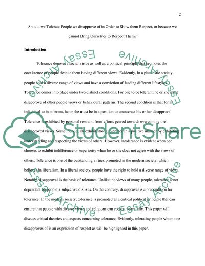 Should We Tolerate People We Disapprove