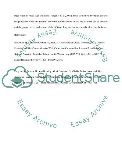 Disaster Relief Assessment