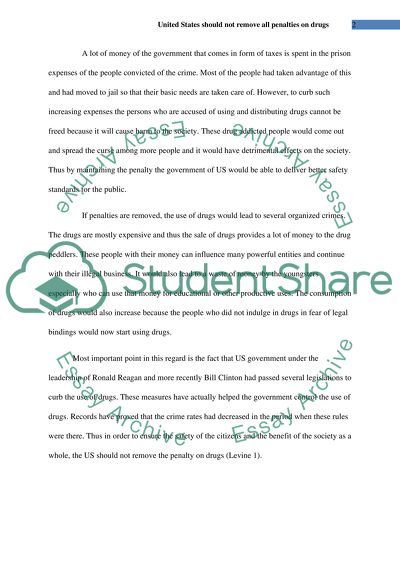 United States should not remove all penalties on drugs