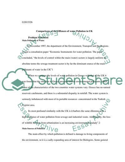 Comparisons of the Offences of water Pollution in UK