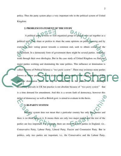 To What Extent the UK Has a 2 Party System