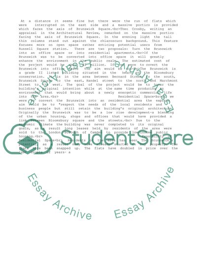 Brunswick Building in Bloomsbury London