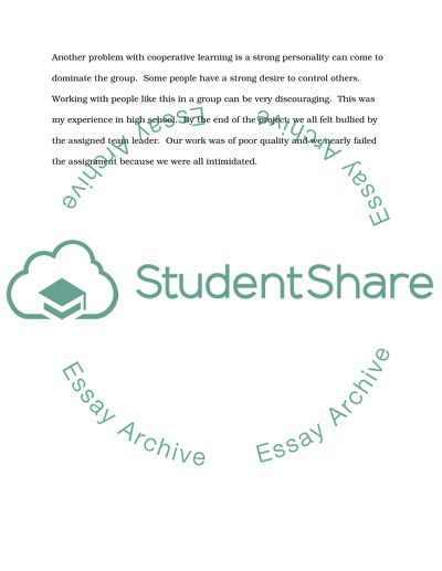 Cooperative Learning Issues