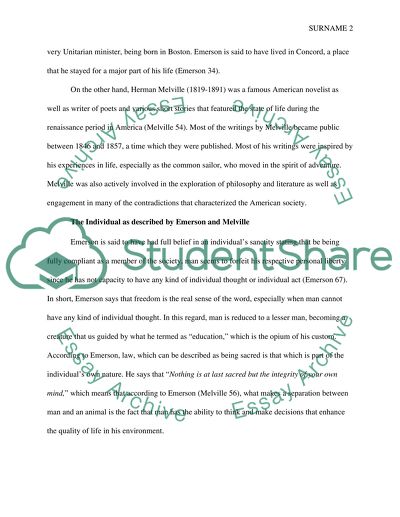 The Individual as Described by Emerson and Melville