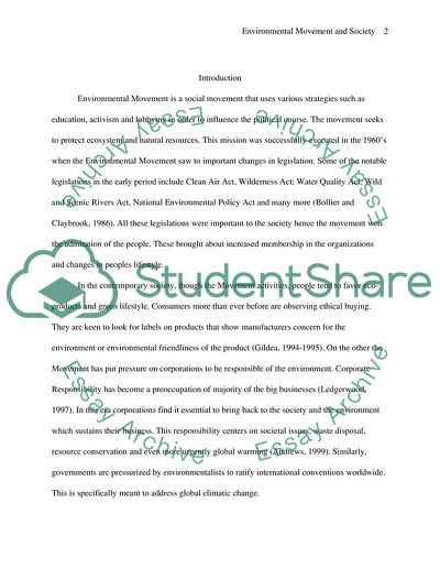 How Environmental Movement Influenced Society