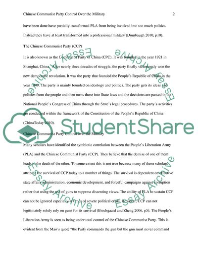 Chinese Communist Party Control Over the Military