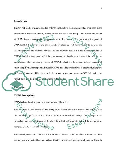 The CAPM Model