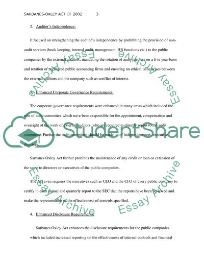 Research and Discuss the Sarbanes-Oxley Act of 2002