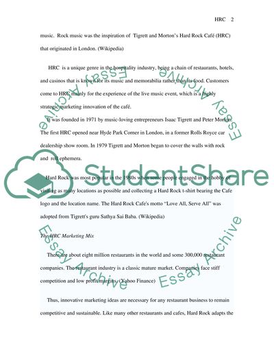 Innovative Food and Beverage Marketing Ideas: Hard Rock Cafe