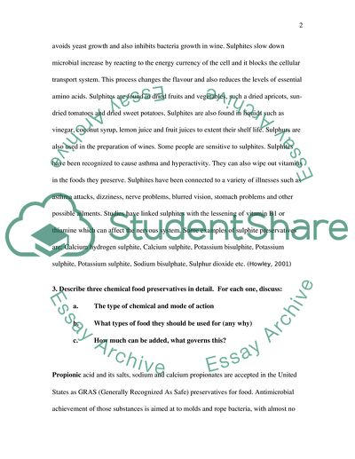 Chemical Food Preservatives