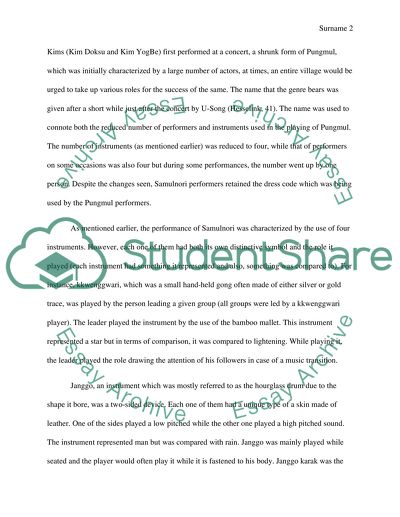 Samulnori (Korean percussions) practice experience