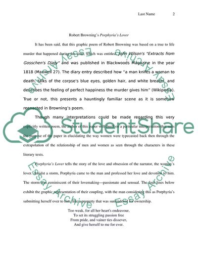 The Nineteenth Century Woman in the Literary Works The Story of an Hour and Porphyrias Lover