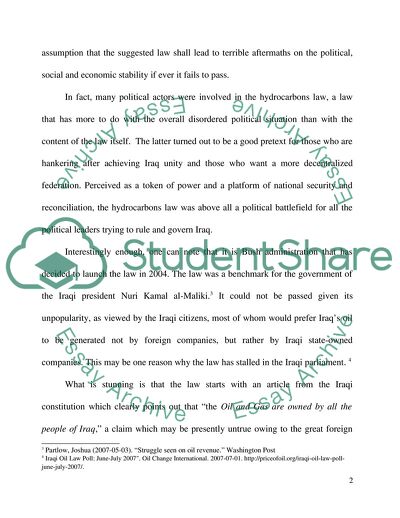 Iraq Hydrocarbons Law