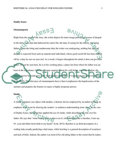 Rhetorical Analysis of Daddy Issues by Sandra Tsing Loh