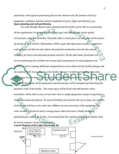 Design of the Light Microscopy Facility