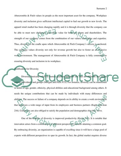 Diversity Plan for Abercrombie & Fitch