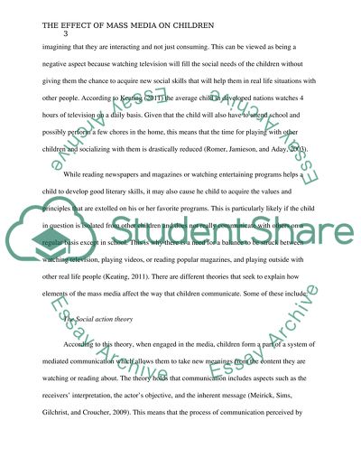 The Effect of Mass Media on Children