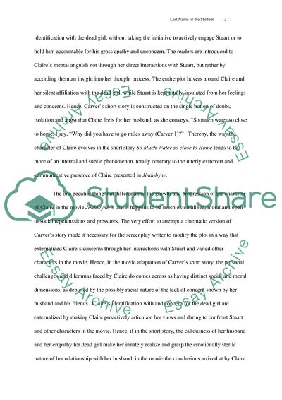 So Much Water So Close to Home Written by Raymond Carver