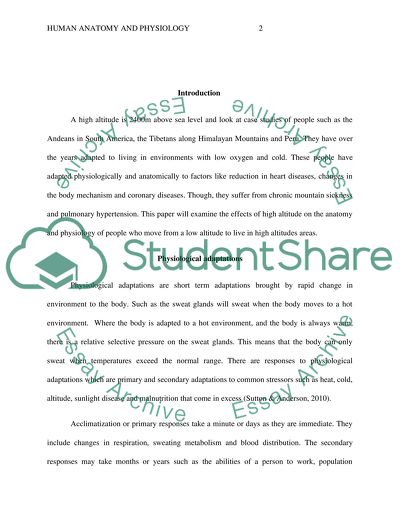 Differences in the Anatomy and Physiology of Persons Who Moved From Lower Altitudes