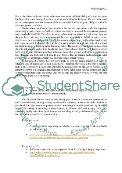 Males and Females Approaches in Choosing a Partner