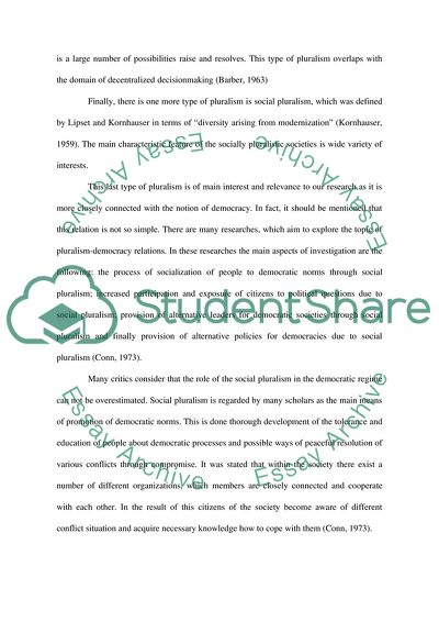 Pluralism and Democracy