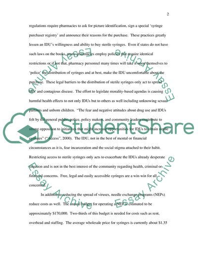 Needle Exchange Program