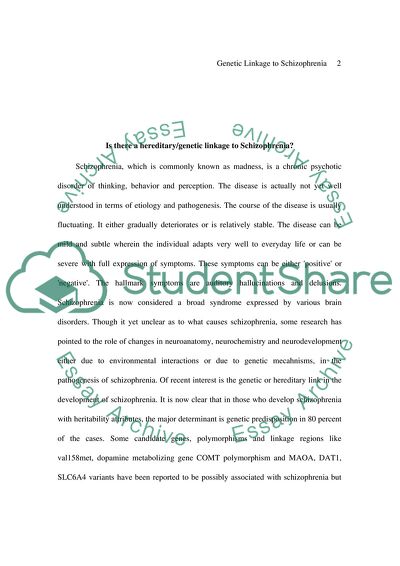 The Genetic Linkage to Schizophrenia