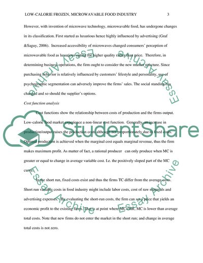 Low-Calorie Frozen, Microwavable Food Industry