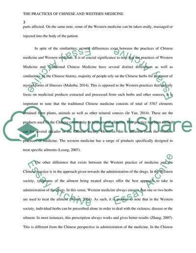 Comparing Chinese and Western Medicine
