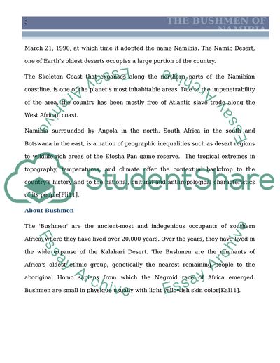 The Bushment of Namibia: Ancient Culture in a New Nation