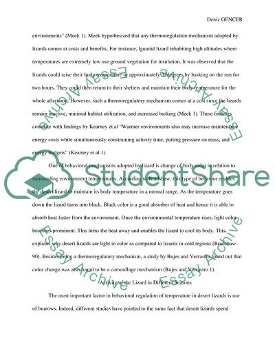 Thermoregulation in Desert Lizards