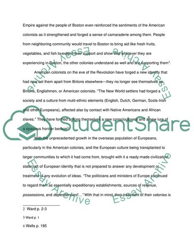 Analysis On The Triggers Of American Revolutionary War