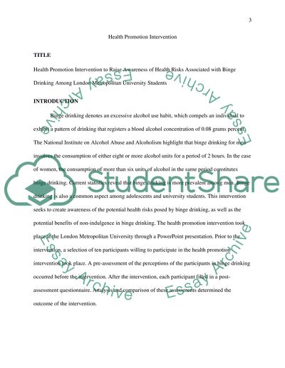 Health Promotion Intervention