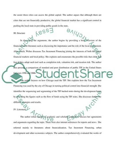 Selling City Futures:The Financialization of Urban Redevelopment Policy