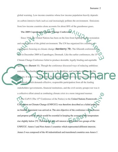 International relation policies and climate change