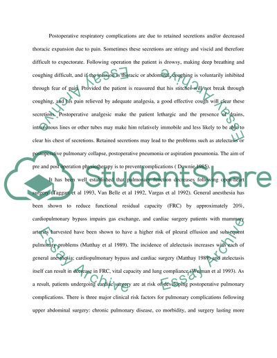 Value of Physiotherapy Prior to and Following Abdominal and Chest Surgery