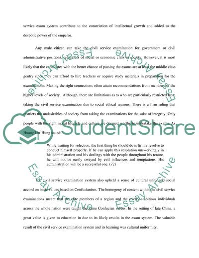 Confucianism and the Classical Chinese Civil Service Examination