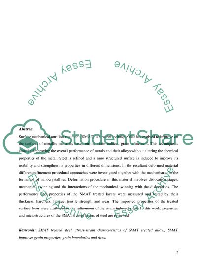 Surface Mechanical Attrition Treatment